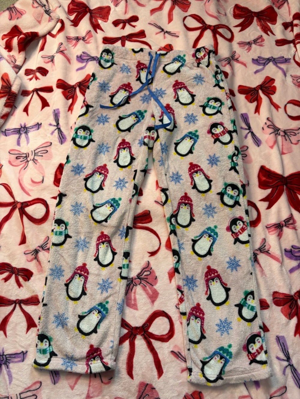 Secret Treasures Pink Holiday Penguin Pajama Bottoms